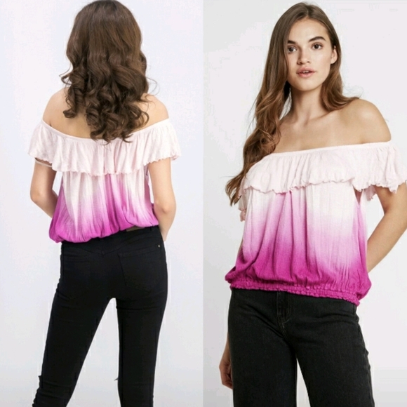 Free People Ombre Off The Shoulder Top - Picture 4 of 8